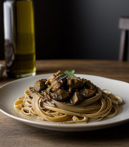 Linguine With Braised Garlic recipe image