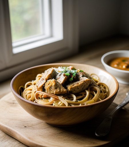 Linguine With Chicken & Caribbean Sauce recipe image