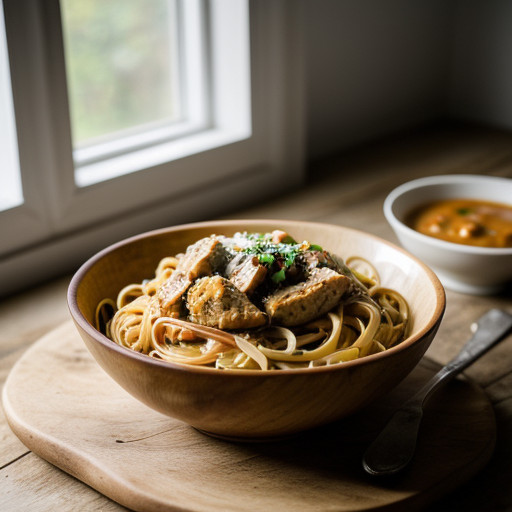 Linguine With Chicken & Caribbean Sauce recipe image