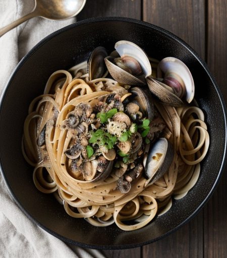 Linguine With Clams in Black Bean Sauce *Jb recipe image