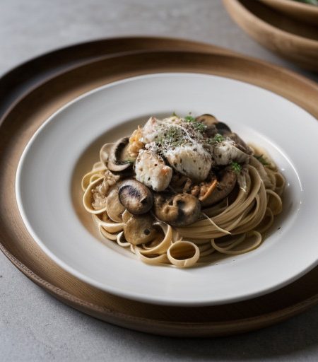 Linguine With Crab & Mushrooms recipe image