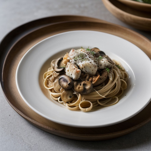 Linguine With Crab & Mushrooms recipe image