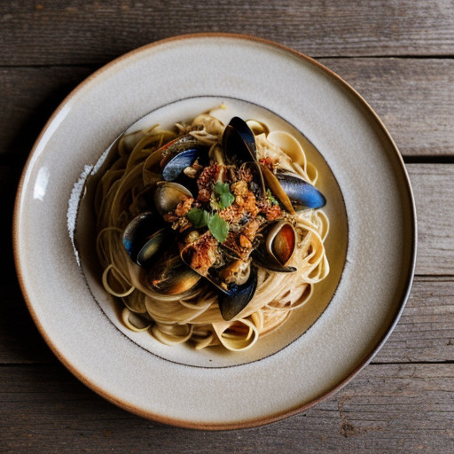 Linguine With Mussels~ Sun-Dried Tomatoes And recipe image