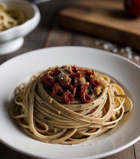 Linguine With Olives & Sun-Dried Tomatoes recipe image