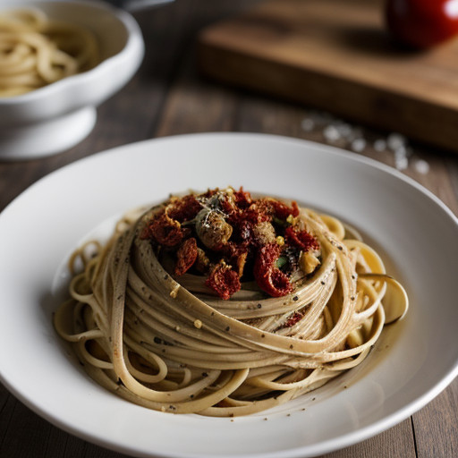Linguine With Olives & Sun-Dried Tomatoes recipe image