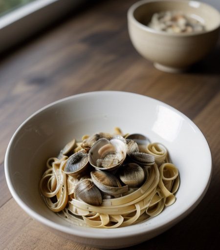 Linguine With Roasted Garlic & Clam Sauce recipe image