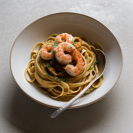 Linguine With Shrimp & Saffron Sauce recipe image