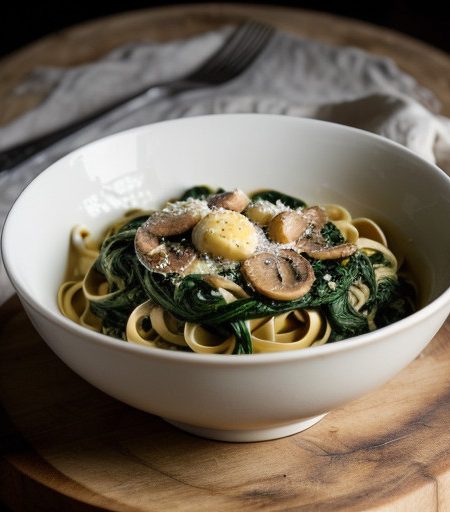 Linguine With Spinach Sauce recipe image
