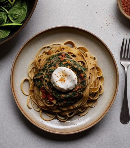 Linguine With Spinach and Tomatoes recipe image