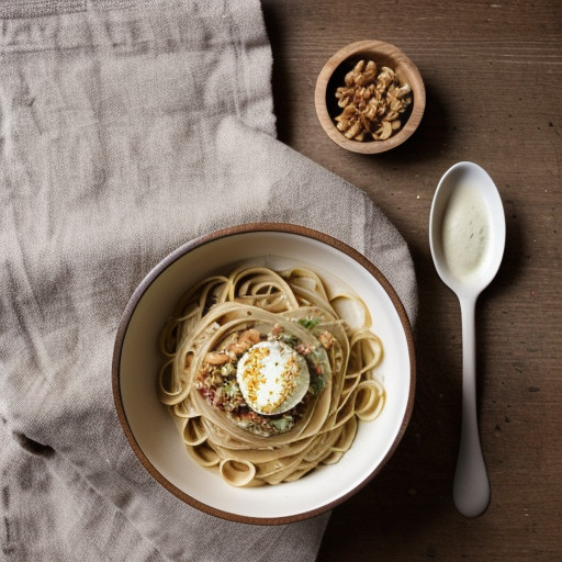 Linguine With Walnut Cheese Sauce recipe image