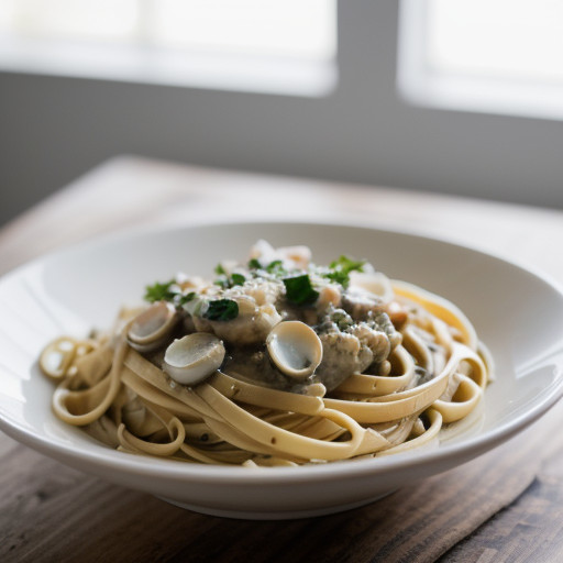 Linguine With White Clam Sauce (Creative recipe image