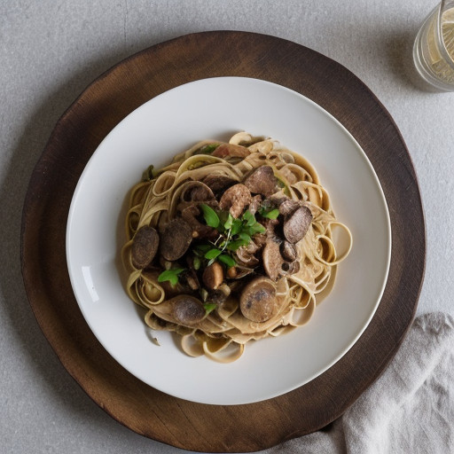 Linguine With Wild Mushrooms and Sausage - Bon Appetit recipe image