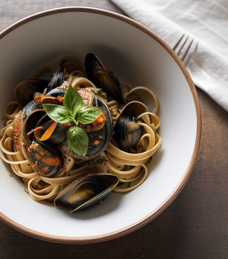 Linguine in Tomato-Mussel Sauce recipe image
