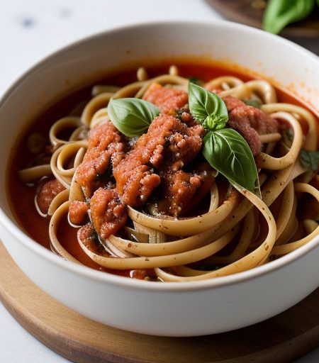 Linguini With Tomato-Basil Sauce recipe image