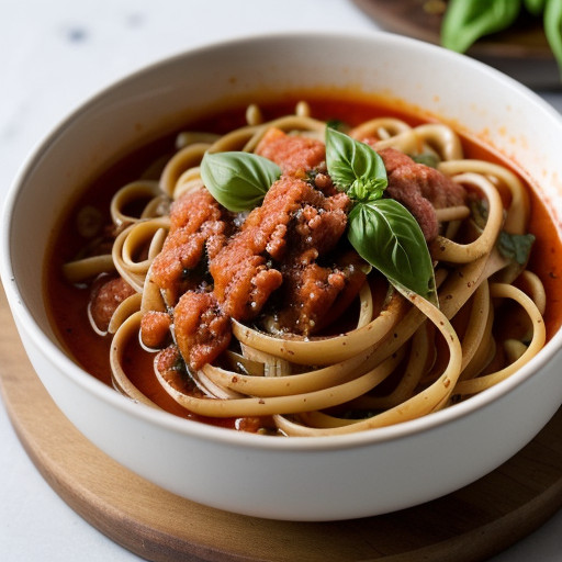 Linguini With Tomato-Basil Sauce recipe image