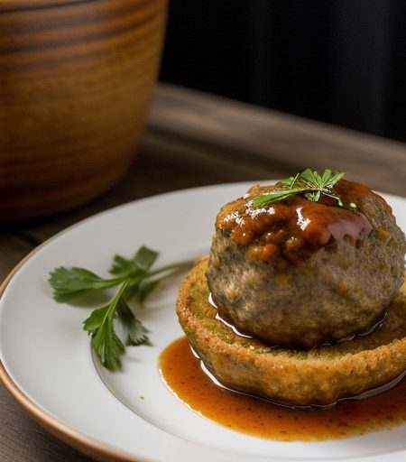 Lion's Head Meatballs in Claypot recipe image