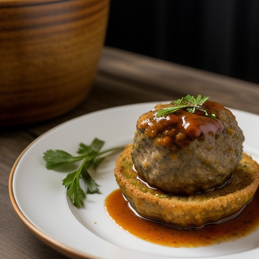 Lion's Head Meatballs in Claypot recipe image