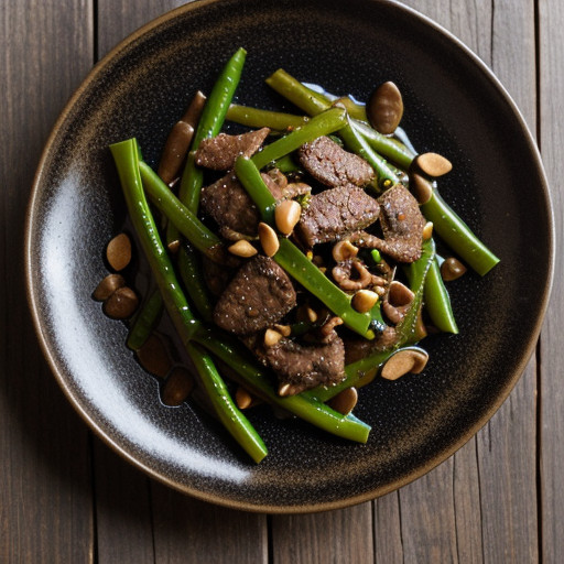Liver~ Black Beans~ & Snow Pea Stir Fry recipe image