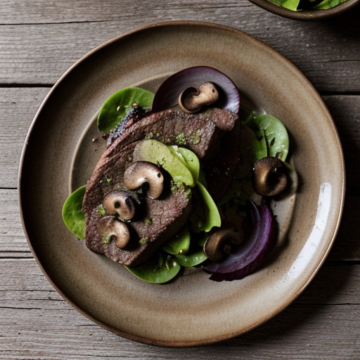 Liver With Marinated Mushrooms recipe image