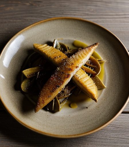 Locus Fish With Jerusalem Artichokes recipe image