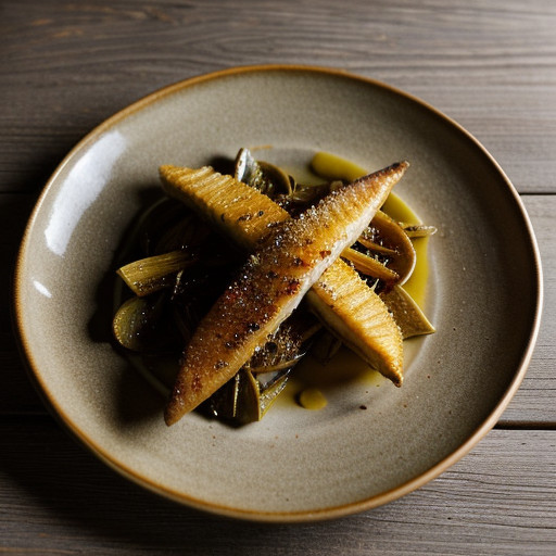 Locus Fish With Jerusalem Artichokes recipe image
