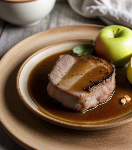 Loin Pork Chops With Apples recipe image