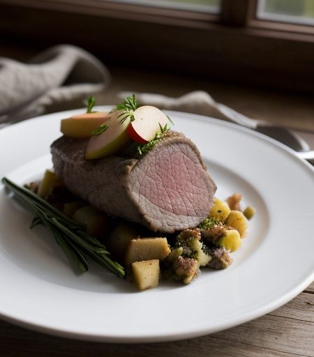 Loin of Lamb With Apple & Ginger Stuffing ( recipe image