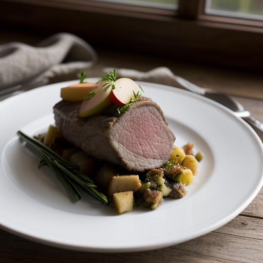 Loin of Lamb With Apple & Ginger Stuffing ( recipe image
