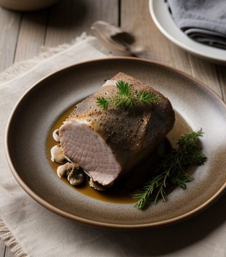 Loin of Pork Stuffed With Cepes or Truffles recipe image