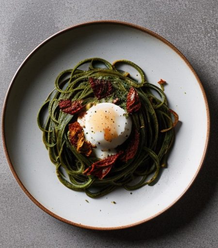 Low-Calorie Spinach Pasta With Sun-Dried Tomatoes recipe image