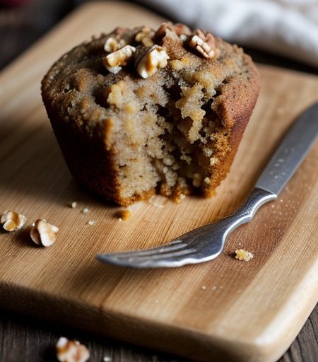 Low-Fat Apple Walnut Bran Muffins recipe image