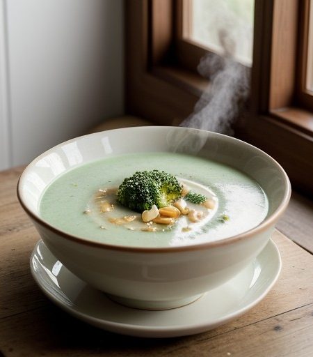 Low-Fat Cream of Broccoli Soup recipe image