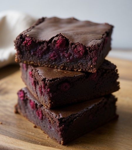 Low-Fat Raspberry Brownies recipe image