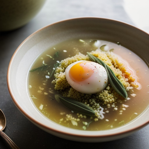 Low-Fat Sage & Garlic Scented Turkey Broth W/Couscous (2 Pt recipe image