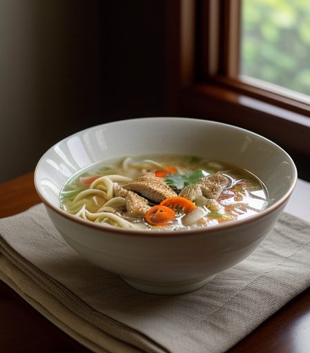 Low-Fat: Spicy Chicken Noodle Soup recipe image