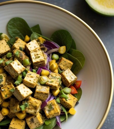 Lower-Fat Curried Tofu Salad recipe image