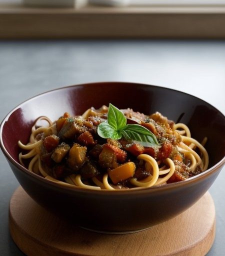 Lowfat Caponata Spaghetti Sauce Meriam recipe image