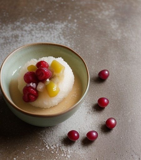 Lychee Sorbet With Fruit Salsa recipe image
