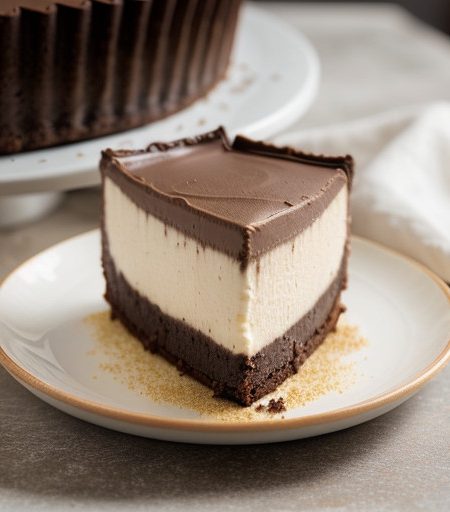 MBLD DBL Choc Cheesecake Sq recipe image