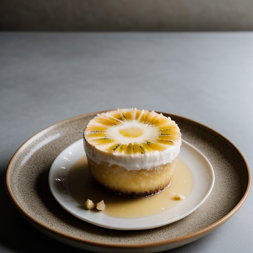 Macadamia Nut Creme Brulee With Tropical Fruit - Bon Appe recipe image