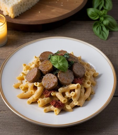 Macaroni & Cheese W/ Sausage~ Sun-Dried Tomat recipe image