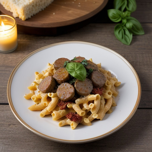 Macaroni & Cheese W/ Sausage~ Sun-Dried Tomat recipe image