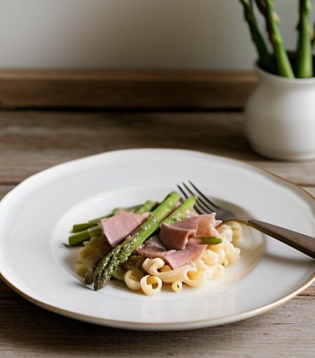 Macaroni With Ham & Asparagus recipe image