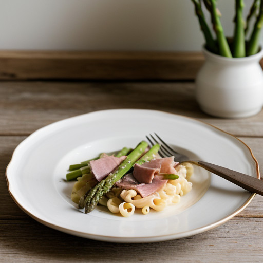 Macaroni With Ham & Asparagus recipe image