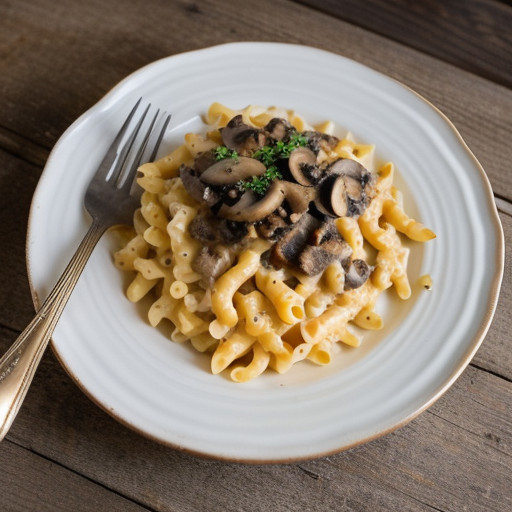 Macaroni and Cheese With Ground Beef and Mushrooms recipe image