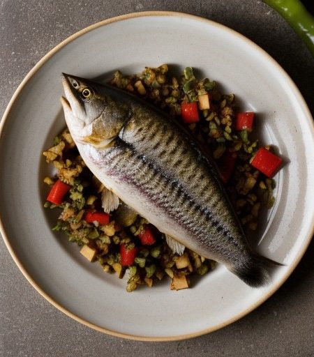 Mackerel With Picadillo recipe image