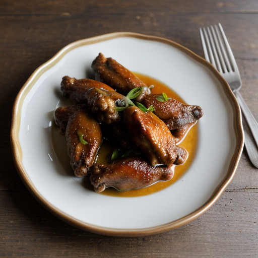 Mahogany Chicken Wings With Green Papaya Sala recipe image