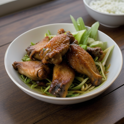 Mahogany Chicken Wings With Green Papaya Salad recipe image