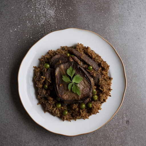 Maklouba (Upside Sown Eggplant-Lamb Rice Casserole recipe image