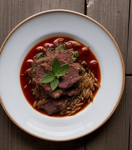 Manestra (Meat With Orzo recipe image